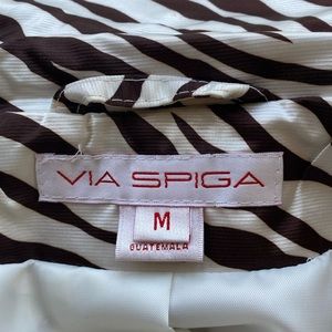 Via Spiga Brown zebra fabric Rain/Trench Coat